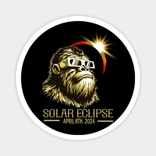 Big Foot Solar Eclipse 2024 Magnet by AlmaDesigns